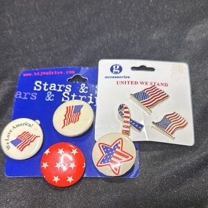 Patriotic Pin and Button Set